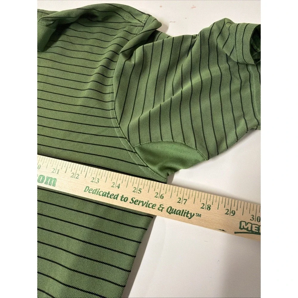 Adidas Polo Size XL Mens ClimaCool Short Sleeve Striped Golf Athletics Green